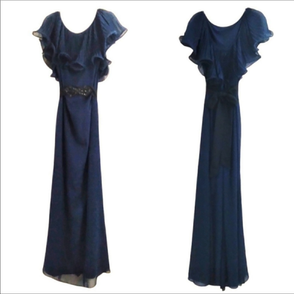 FINAL! Badgley Mischka Collection Ruffle Gown 14